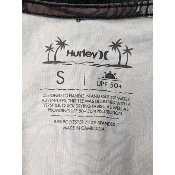 Hurley Hooded Rashguard Shirt Men Size S UPF 50+ Quick Dry Surf Swim Performance - Picture 8 of 11
